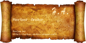 Herber Andor névjegykártya